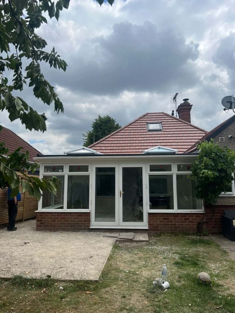 This is a photo of a hipped roof on a bungalow that has just had roof repairs carried out. Works carried out by Stourbridge Roofing Repairs